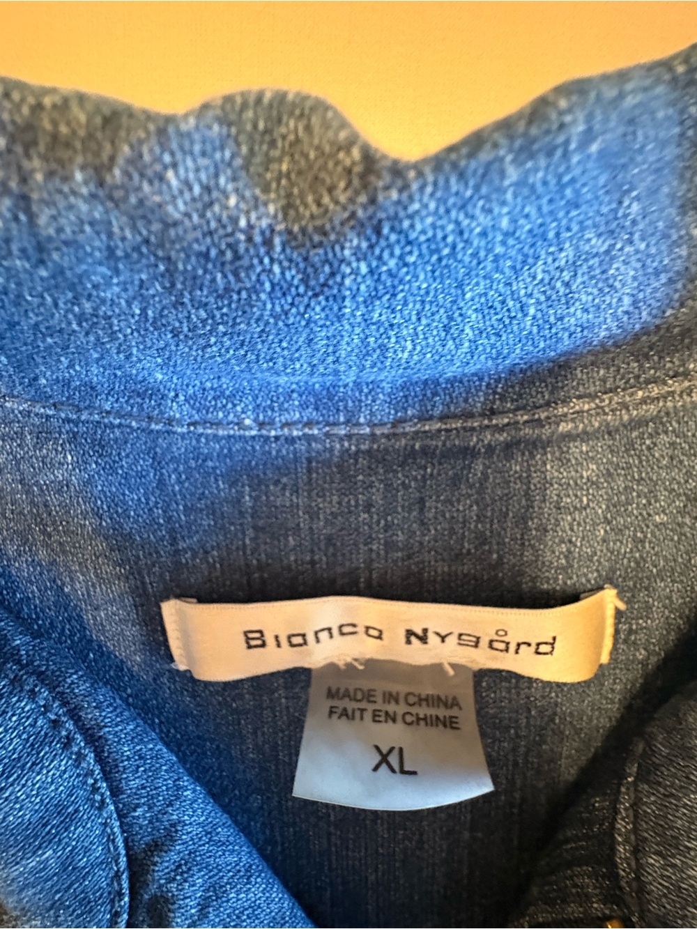 Ladies XL Classic Blue Denim Zip-Up Jean Jacket - Picture 3 of 12